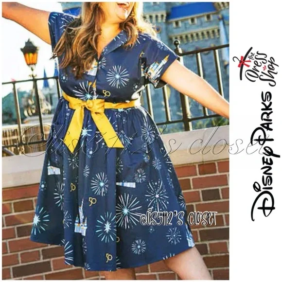 NWOT Disney Parks Walt Disney World 50th Anniversary Celebration Dress Sz Medium - Picture 2 of 16
